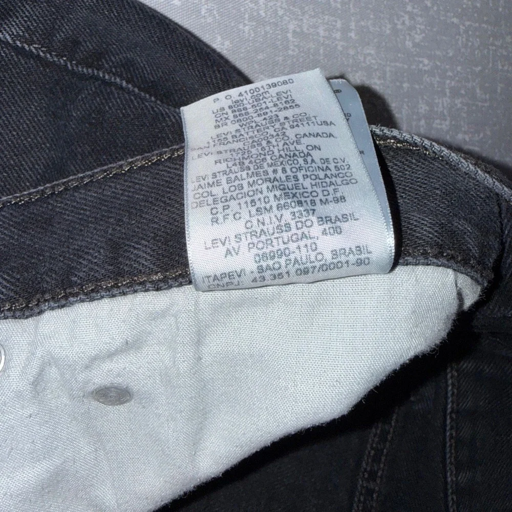 Levis 505 Mens Straight Fit Black Denim Jeans 38x34 Black Made in Mexico